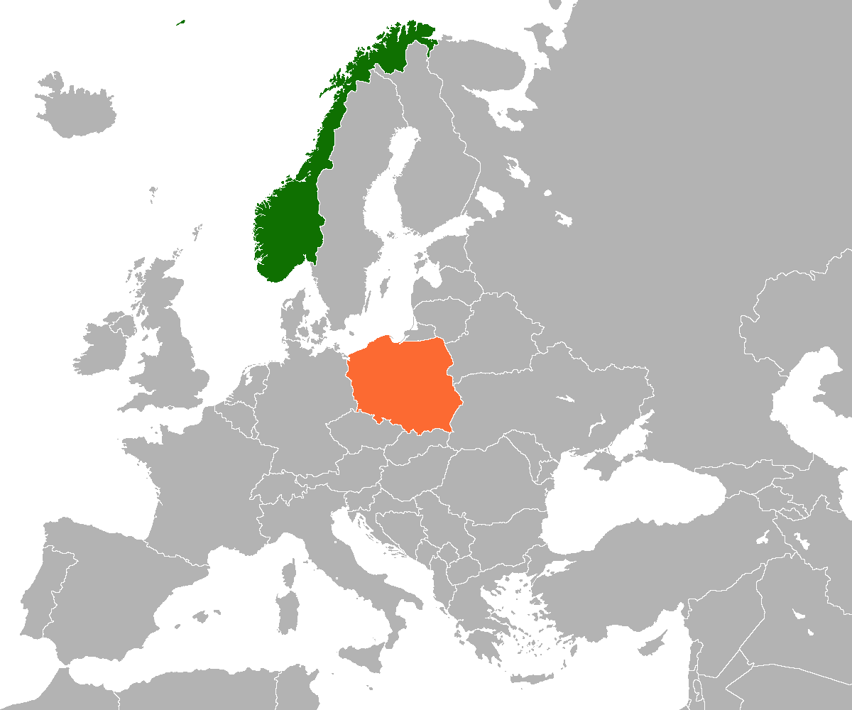 Mapa tras transportowych do Norwegii